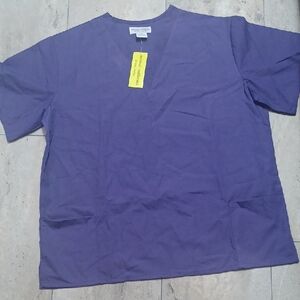 Men's Purple V-Neck Scrub Top Shirt Size 2x